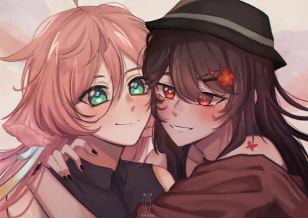 Yanfei (Genshin Impact) Hu Tao video game Genshin Impact HD Desktop Wallpaper | Background Image