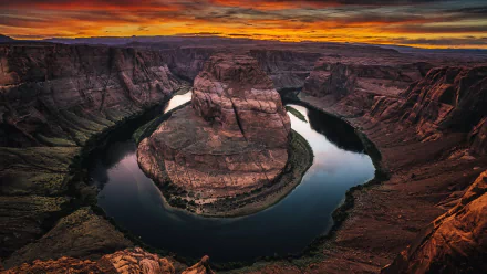 canyon river nature Horseshoe Bend HD Desktop Wallpaper | Background Image