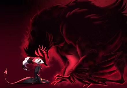 Stolas (Helluva Boss) Blitzo (Helluva Boss) TV Show helluva boss HD Desktop Wallpaper | Background Image