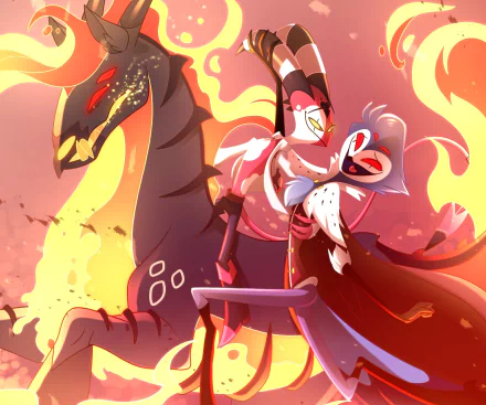 Stolas (Helluva Boss) Blitzo (Helluva Boss) TV Show helluva boss HD Desktop Wallpaper | Background Image