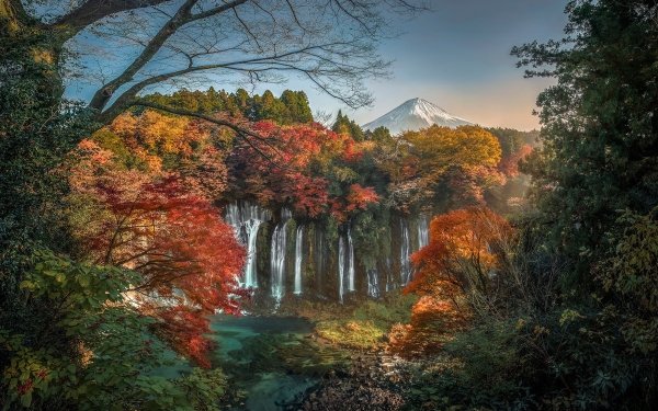 Terre/Nature Shiraito Falls Mont Fuji Automne Foliage Japon Fond d'écran HD | Image