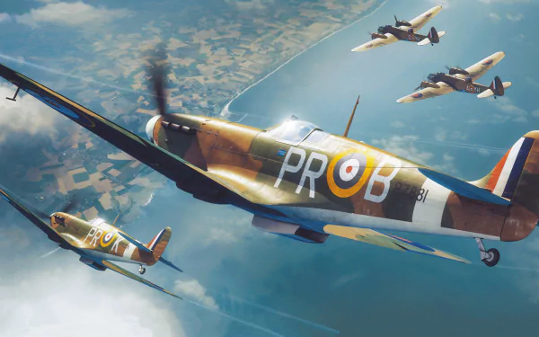warplane military Supermarine Spitfire HD Desktop Wallpaper | Background Image
