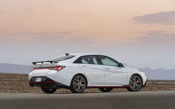  2022 White Hyundai Elantra N (CN7)