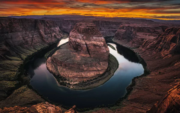 canyon river nature Horseshoe Bend HD Desktop Wallpaper | Background Image