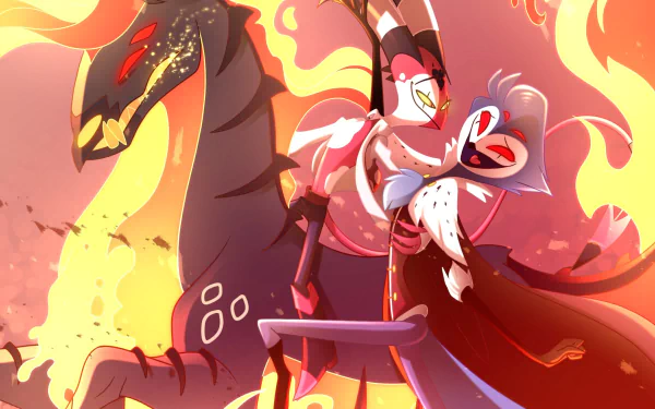Stolas (Helluva Boss) Blitzo (Helluva Boss) TV Show helluva boss HD Desktop Wallpaper | Background Image