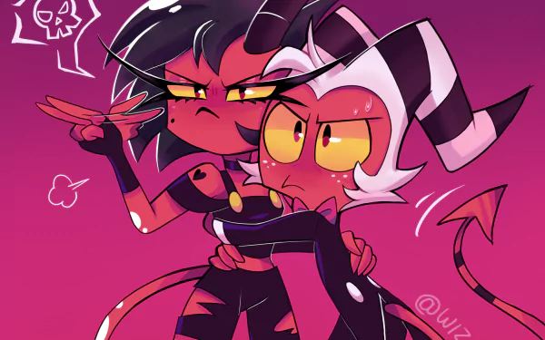 Moxxie (Helluva Boss) Millie (Helluva Boss) TV Show helluva boss HD Desktop Wallpaper | Background Image