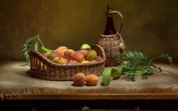 Photography Still Life Basket Apricot HD Wallpaper | Background Image