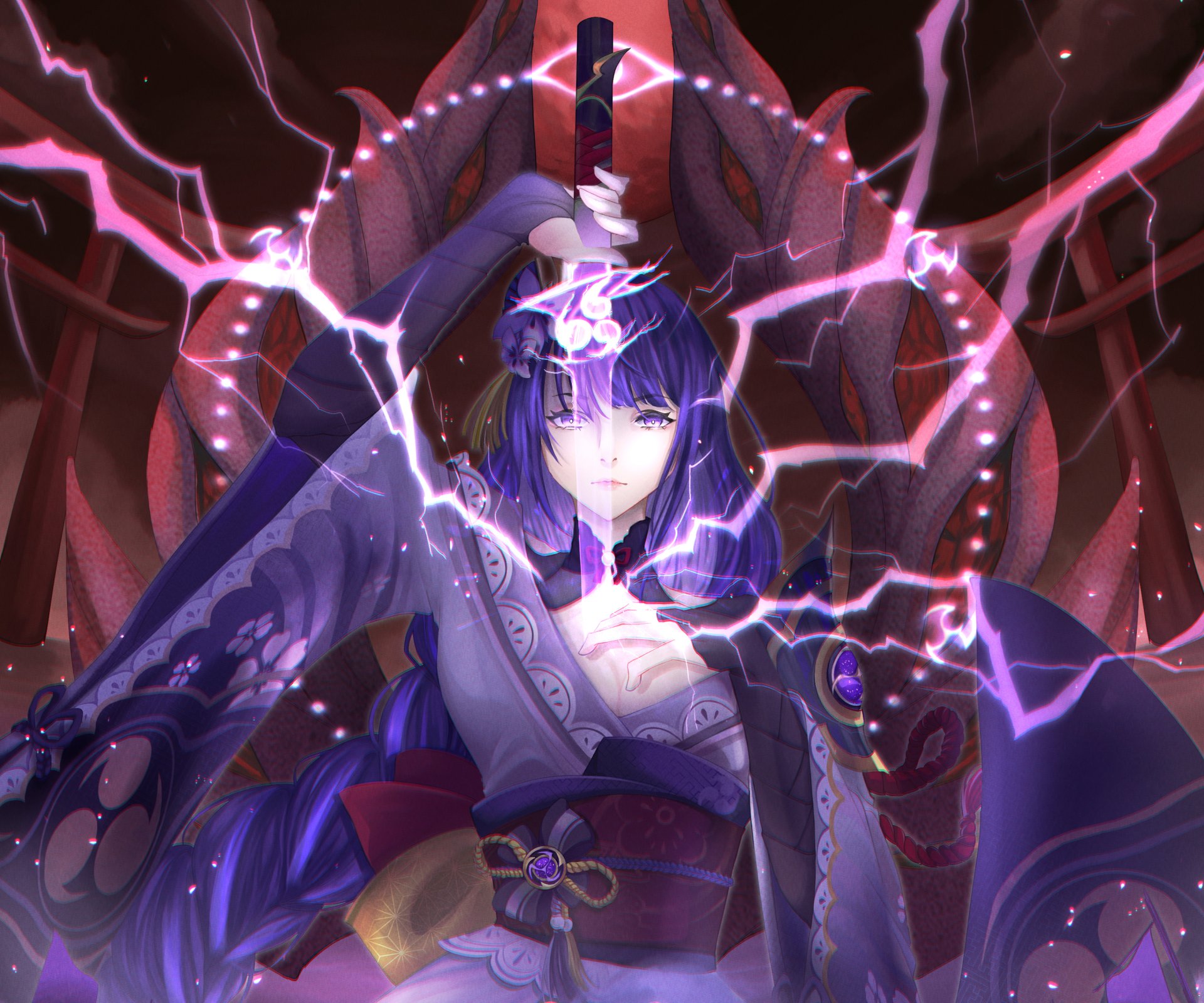 Download Baal Raiden Shogun (Genshin Impact) Video Game Genshin Impact HD Wallpaper by ell絵