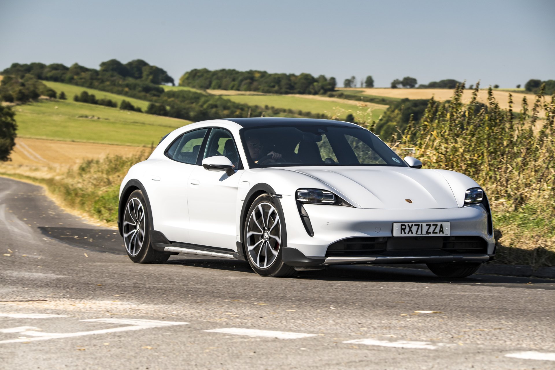 Download White Car Vehicle Porsche Taycan 4S 4k Ultra HD Wallpaper
