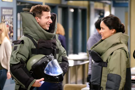 Melissa Fumero Andy Samberg TV Show Brooklyn Nine-Nine HD Desktop Wallpaper | Background Image