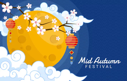 Moon Festival holiday Mid-Autumn Festival HD Desktop Wallpaper | Background Image