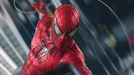 Spider-Man in action from Spider-Man 2 movie, captured in stunning 4K Ultra HD for a dynamic PC desktop wallpaper background.