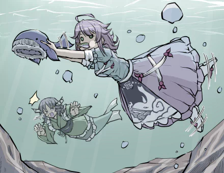 Wakasagihime (Touhou) Okunoda Miyoi Anime Touhou HD Desktop Wallpaper | Background Image