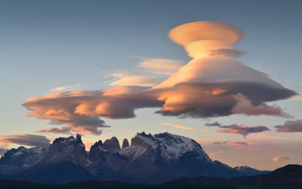  Lenticular clouds, Torres del Paine, Chile by Marc Thunis