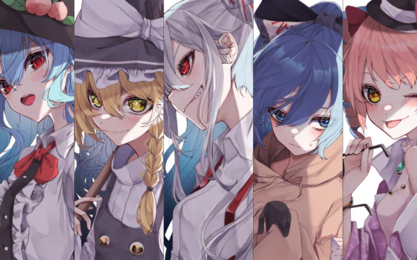 Joon Yorigami Shion Yorigami Fujiwara no Mokou Marisa Kirisame Tenshi Hinanawi Anime Touhou HD Desktop Wallpaper | Background Image