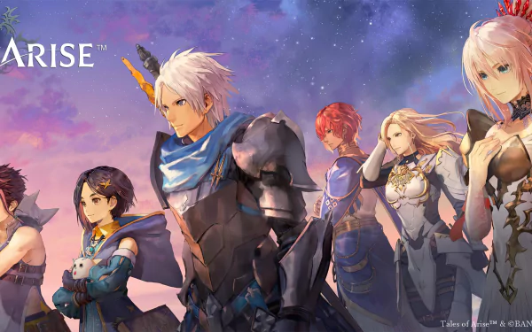 HD desktop wallpaper featuring characters from Tales of Arise with a vibrant background.