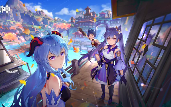 Xiangling (Genshin Impact) Keqing (Genshin Impact) Ganyu (Genshin Impact) video game Genshin Impact HD Desktop Wallpaper | Background Image