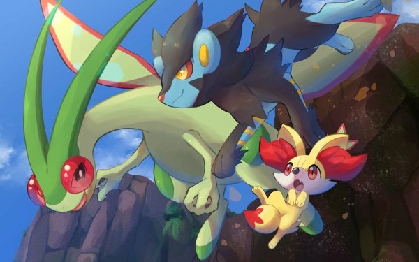 Video Game Pokémon Flygon Fennekin Luxray HD Wallpaper | Background Image