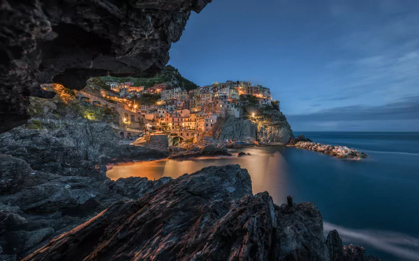 cinque terre Italy man made Manarola HD Desktop Wallpaper | Background Image