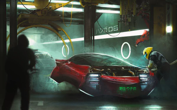 garage Sci Fi vehicle HD Desktop Wallpaper | Background Image