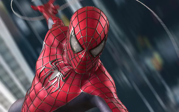 Spider-Man in action from Spider-Man 2 movie, captured in stunning 4K Ultra HD for a dynamic PC desktop wallpaper background.