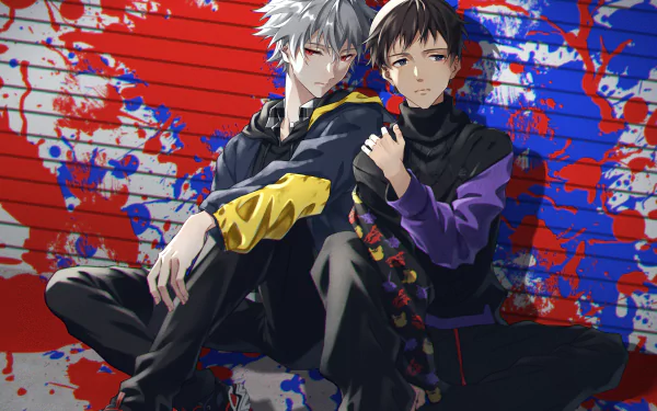 Kaworu Nagisa Shinji Ikari Anime Neon Genesis Evangelion HD Desktop Wallpaper | Background Image