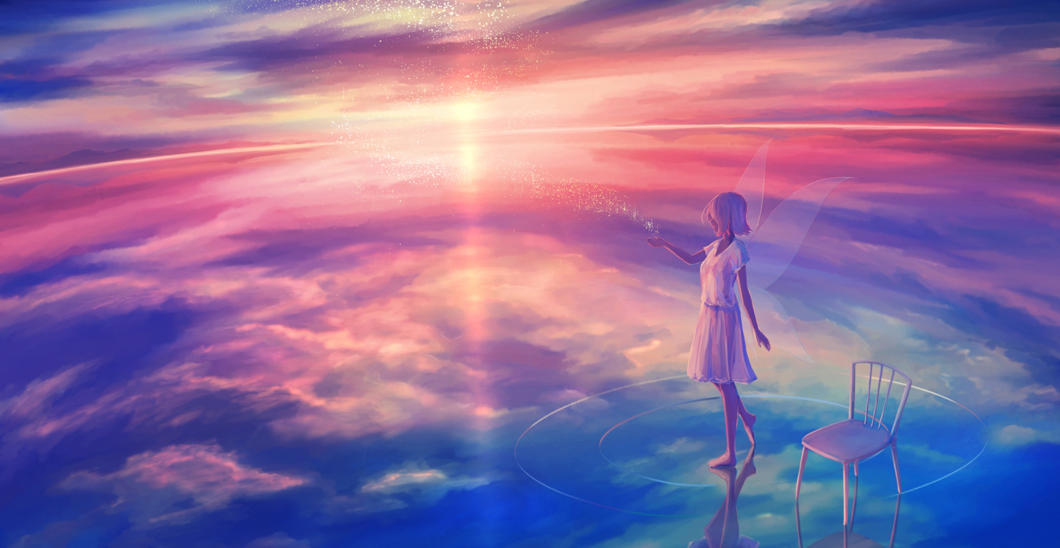 Download Reflection Sunrise Fantasy Fairy HD Wallpaper