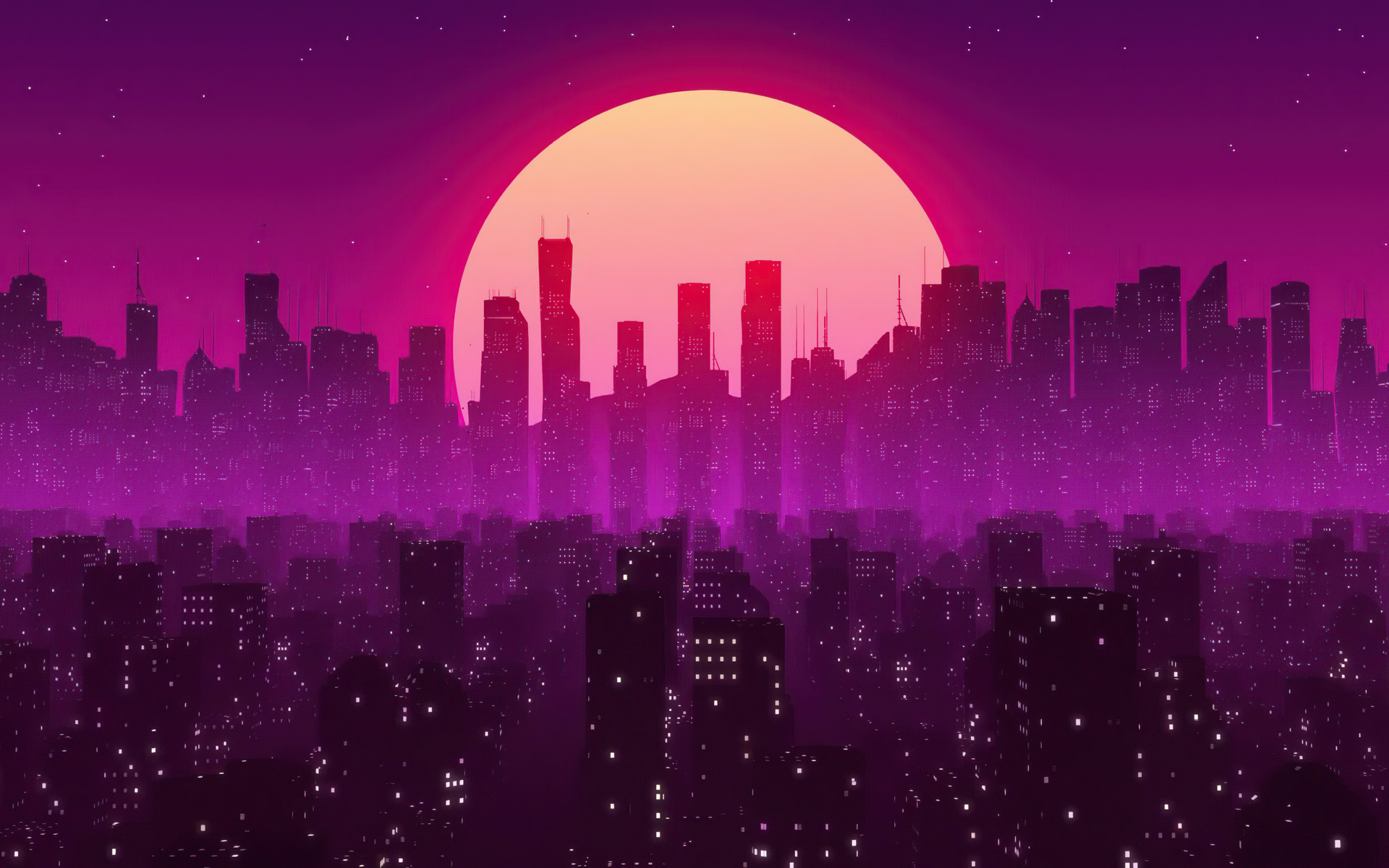 1920x1080 Retro City Sunset 4k Laptop Full HD 1080P ,HD 4k