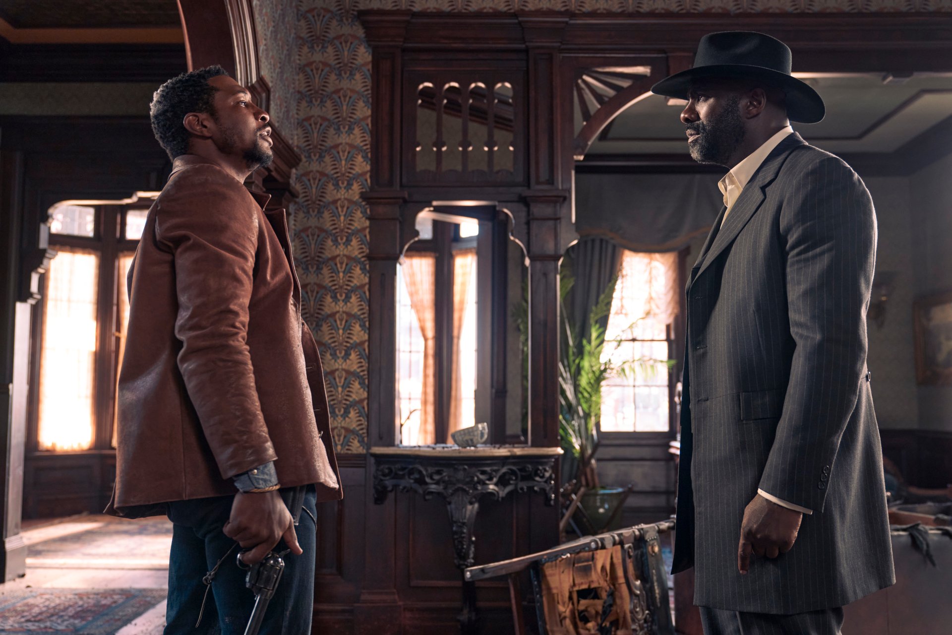Download Idris Elba Jonathan Majors Movie The Harder They Fall 4k Ultra HD Wallpaper