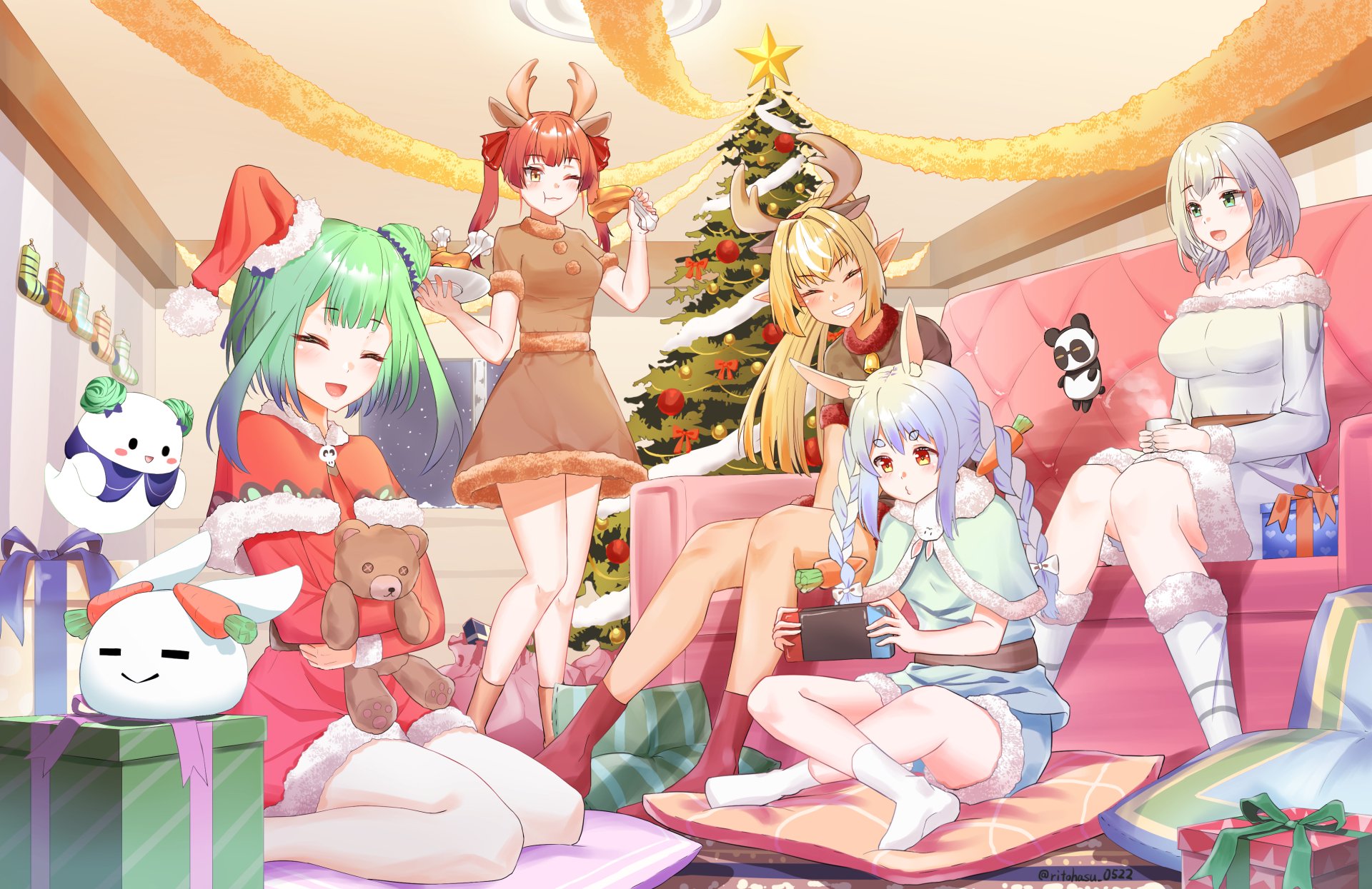 Download Hololive Usada Pekora Uruha Rushia Shirogane Noel Shiranui Flare Kintsuba (Hololive) Houshou Marine Anime Virtual Youtuber 4k Ultra HD Wallpaper