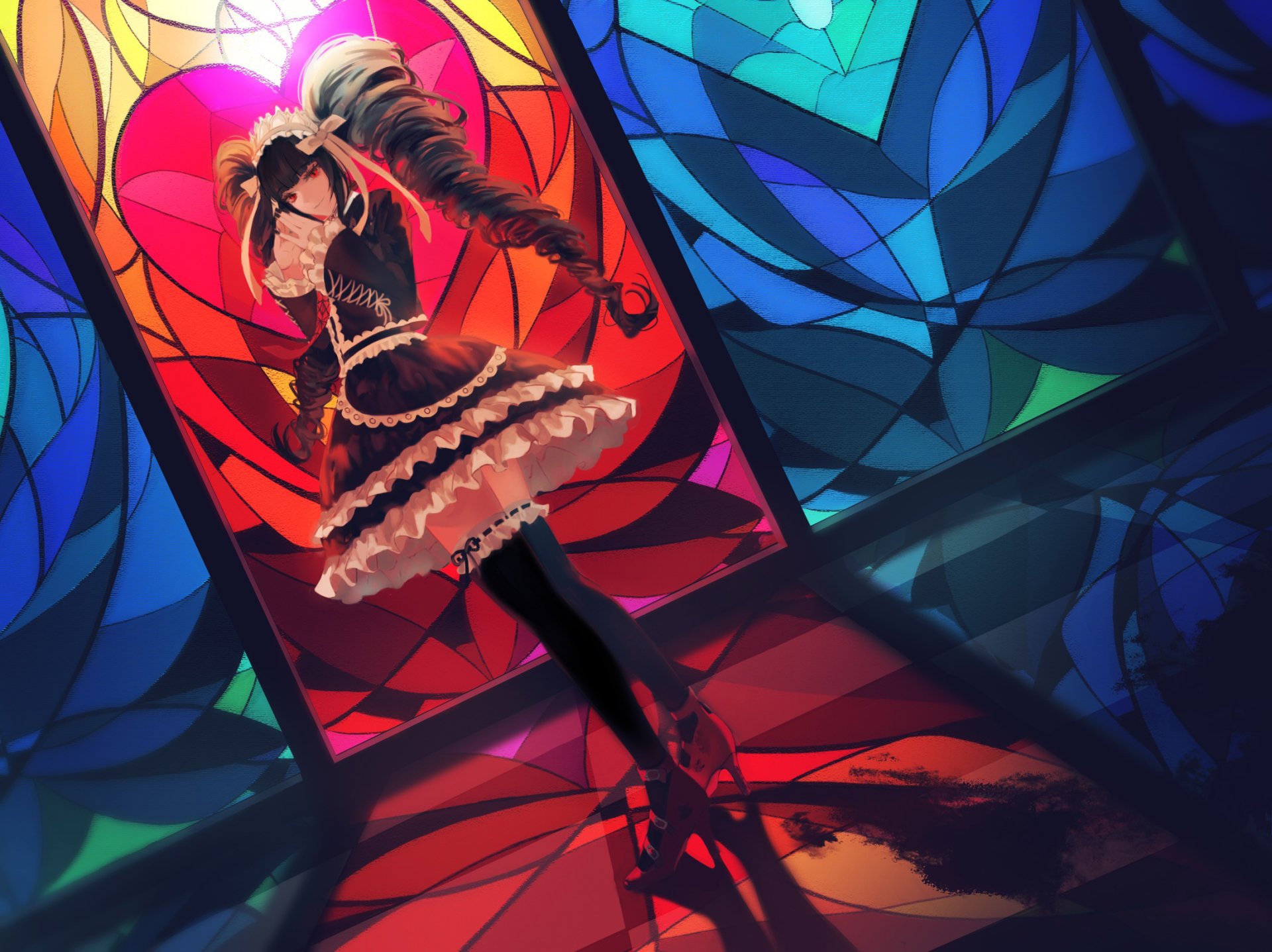 Download Long Hair Stained Glass Celestia Ludenberg Anime Danganronpa