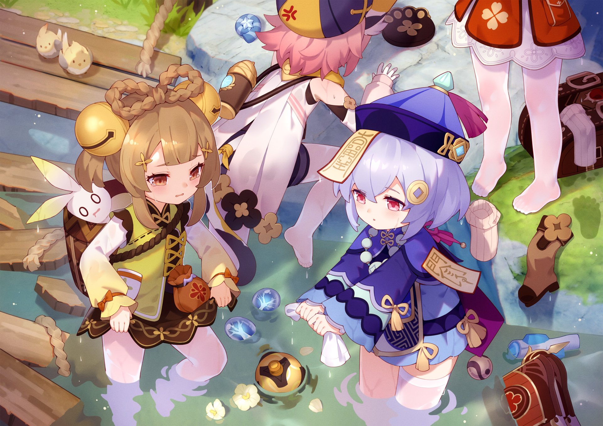 Download Diona (Genshin Impact) Yaoyao (Genshin Impact) Qiqi (Genshin Impact) Klee (Genshin Impact) Video Game Genshin Impact HD Wallpaper