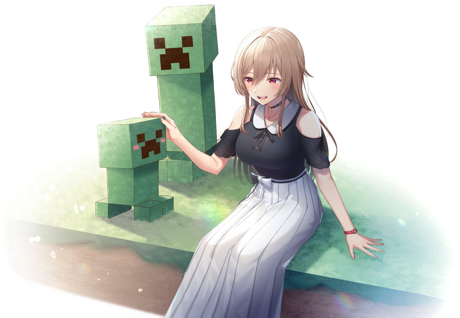 Download Nijisanji Furen E Lustario Creeper (Minecraft) Minecraft Video  Game Crossover 4k Ultra HD Wallpaper