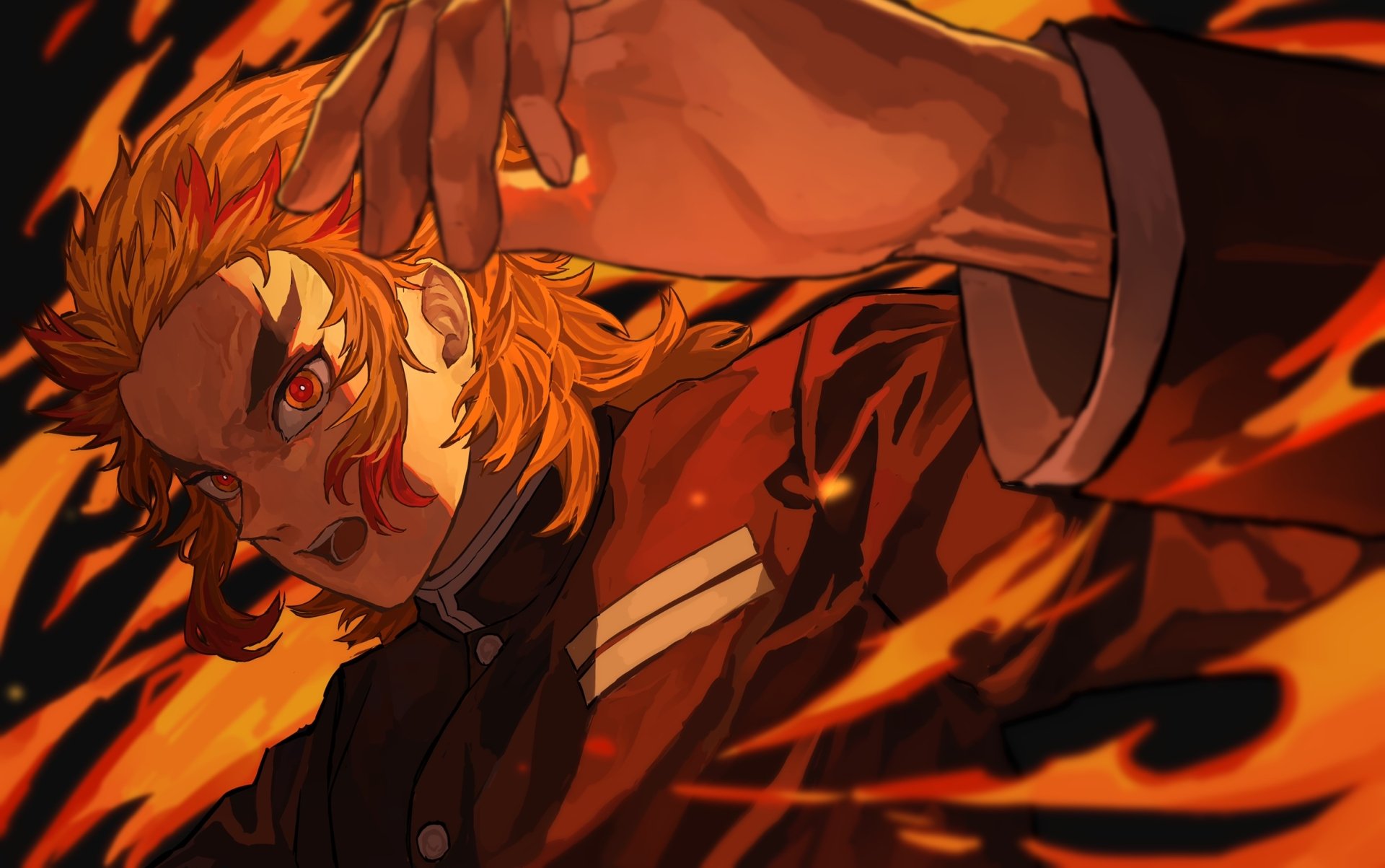 Download Kyojuro Rengoku Anime Demon Slayer: Kimetsu No Yaiba HD Wallpaper