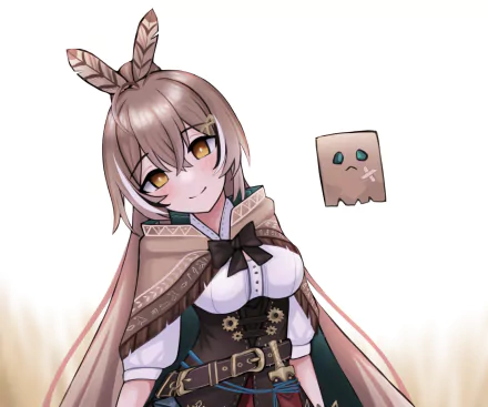 HD PC desktop wallpaper featuring Nanashi Mumei, an anime-style Virtual YouTuber from hololive, with soft colors and detailed character design.