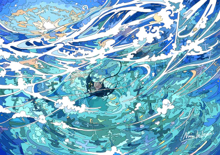 graveyard Anime underwater HD Desktop Wallpaper | Background Image
