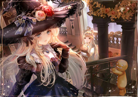 witch hat blonde Anime girl anime girl HD Desktop Wallpaper | Background Image