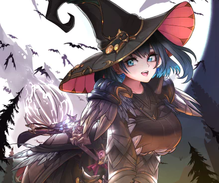 witch hat hololive Ouro Kronii Anime Virtual Youtuber HD Desktop Wallpaper | Background Image