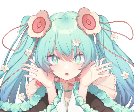 aqua hair Hatsune Miku Anime Vocaloid HD Desktop Wallpaper | Background Image