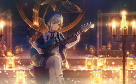 guitar Hinomori Shiho video game Project Sekai: Colorful Stage! feat. Hatsune Miku HD Desktop Wallpaper | Background Image