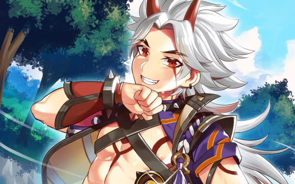 Arataki Itto video game Genshin Impact HD Desktop Wallpaper | Background Image