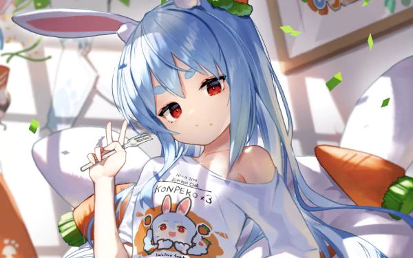 hololive Usada Pekora Anime Virtual Youtuber HD Desktop Wallpaper | Background Image