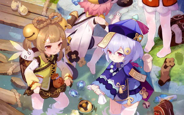 Diona (Genshin Impact) Yaoyao (Genshin Impact) Qiqi (Genshin Impact) Klee (Genshin Impact) video game Genshin Impact HD Desktop Wallpaper | Background Image