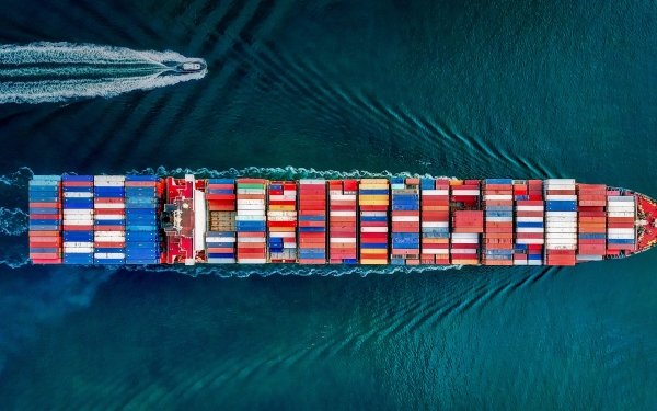 Vehicles Container Ship Aerial HD Wallpaper | Background Image