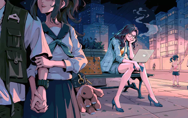 school uniform fantasy woman HD Desktop Wallpaper | Background Image