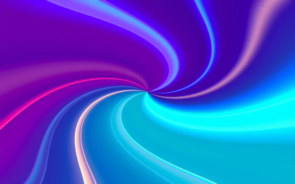 Vibrant abstract colors swirl in 8K Ultra HD PC desktop wallpaper — neon blues, purples and pinks spiral into a dynamic, flowing background.