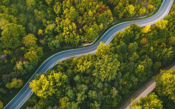 Man Made Road Lithuania Aerial HD Wallpaper | Background Image
