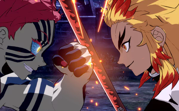 Kyojuro Rengoku video game Demon Slayer -Kimetsu no Yaiba- The Hinokami Chronicles HD Desktop Wallpaper | Background Image