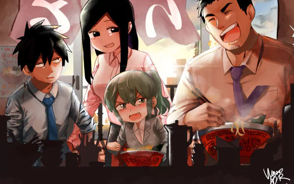 Touko Sakurai Souta Kazama Harumi Takeda Futaba Igarashi Anime My Senpai is Annoying HD Desktop Wallpaper | Background Image