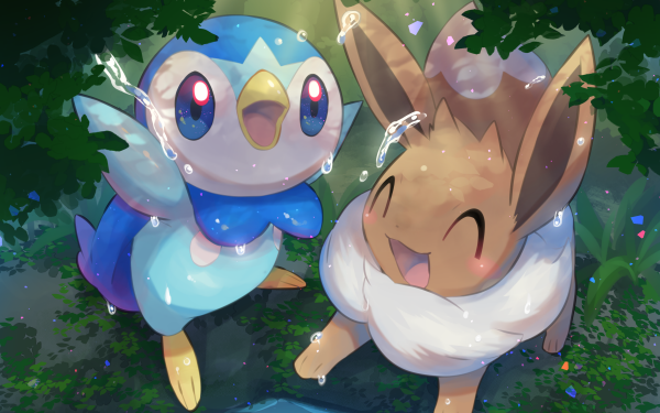 Video Game Pokémon Piplup Eevee HD Wallpaper | Background Image
